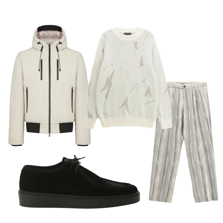 Outfit uomo - Total look #2306992. Stile Casual per Tutti i giorni. Abbinamento con pantaloni, maglieria, scarpe stringate, giacche.