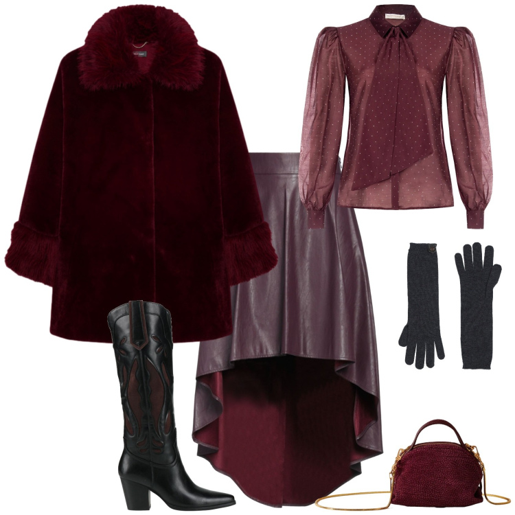 Outfit donna - Boho chic pranzo cena. Stile Boho per Tutti i giorni. Abbinamento con minigonne, stivali, guanti, camicie, borse a mano, cappotti.