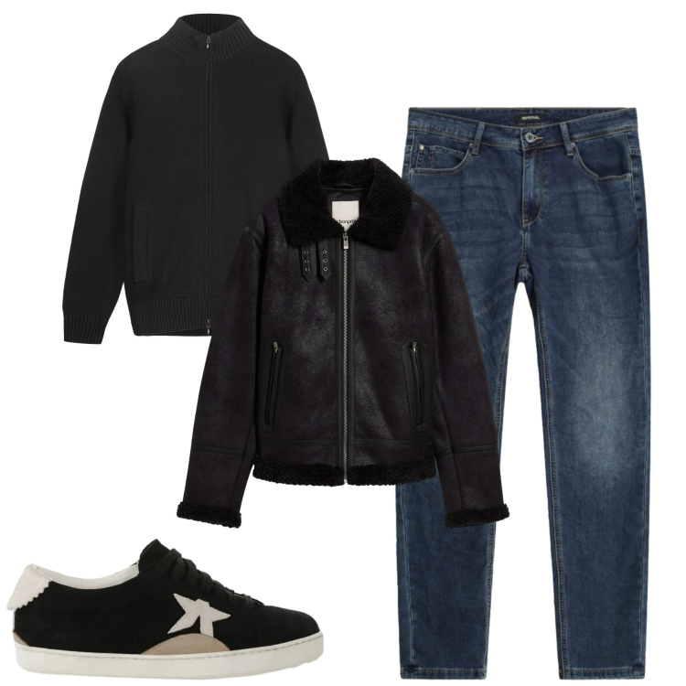 Outfit uomo - Doc. Stile Casual per Tutti i giorni. Abbinamento con giacche, jeans slim fit, sneakers, cardigans.