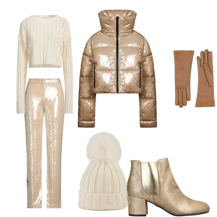 Outfit donna - Look top. Stile Bon Ton per Tutti i giorni. Abbinamento con pullovers, stivaletti chelsea, pantaloni, guanti, berretti, piumini.