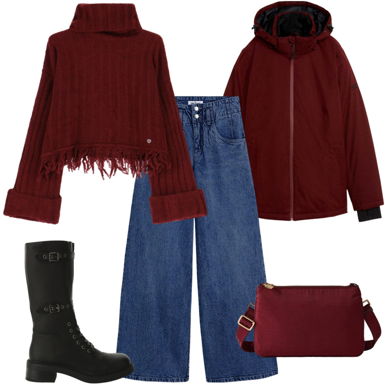 Outfit donna - Il maglione con le frange. Stile Urban per Tutti i giorni. Abbinamento con blazer, jeans, maglieria, stivali, borse a tracolla.