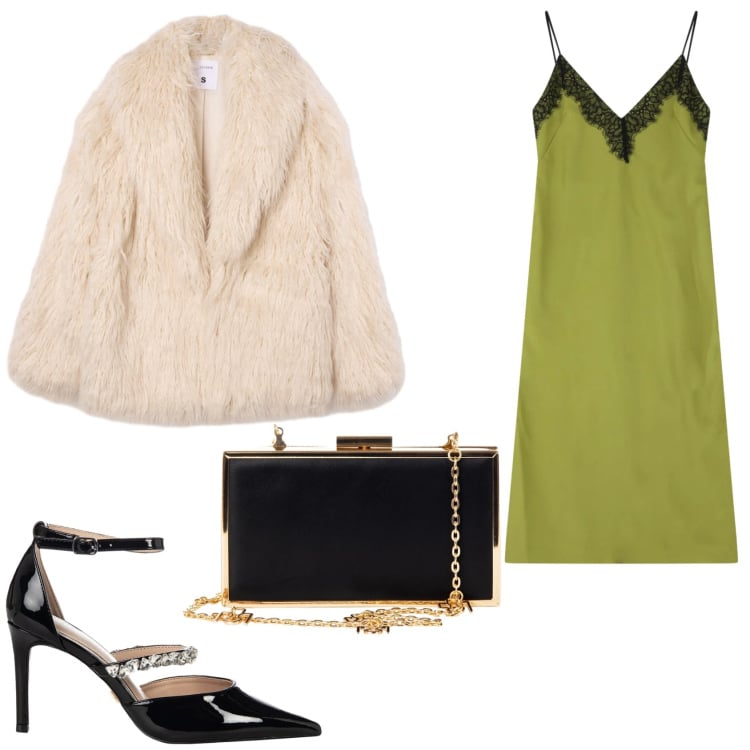 Outfit donna - Total look #2307398. Stile Chic per Serata fuori. Abbinamento con pochette, décolleté, ecopellicce, vestiti midi/longuette.