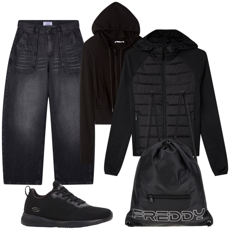 Outfit donna - Regalo accessibile. Stile Basic per Tutti i giorni. Abbinamento con sneakers, giacche sportive, jeans, felpe con cappuccio, zaini.