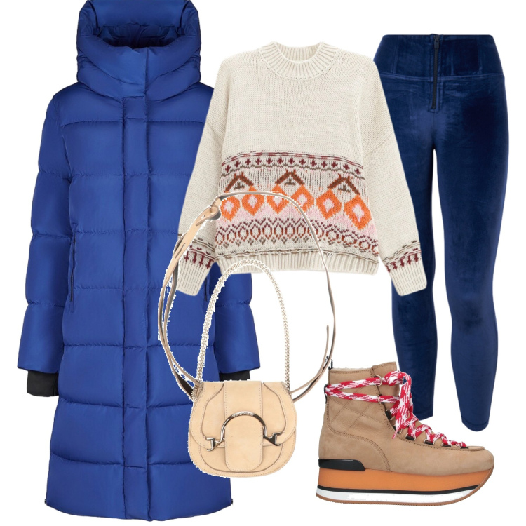 Outfit donna - Total look #2307811. Stile Casual chic per Sport. Abbinamento con stivaletti, marsupi, maglieria, pantaloni skinny, piumini.