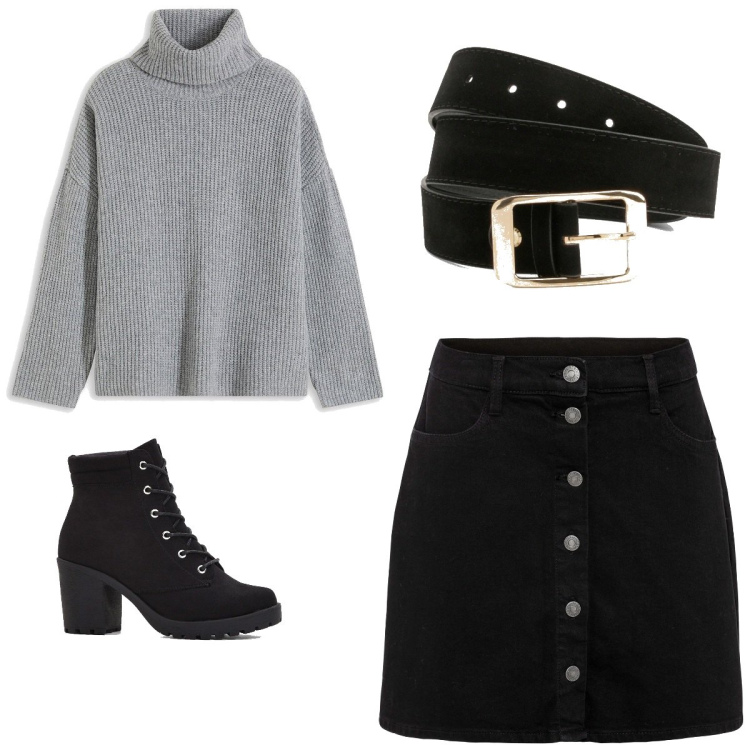 Outfit femme - Basique #6674. Style Basique pour Tous les jours. Assortir avec jupes longues, bottines, pulls, ceintures.