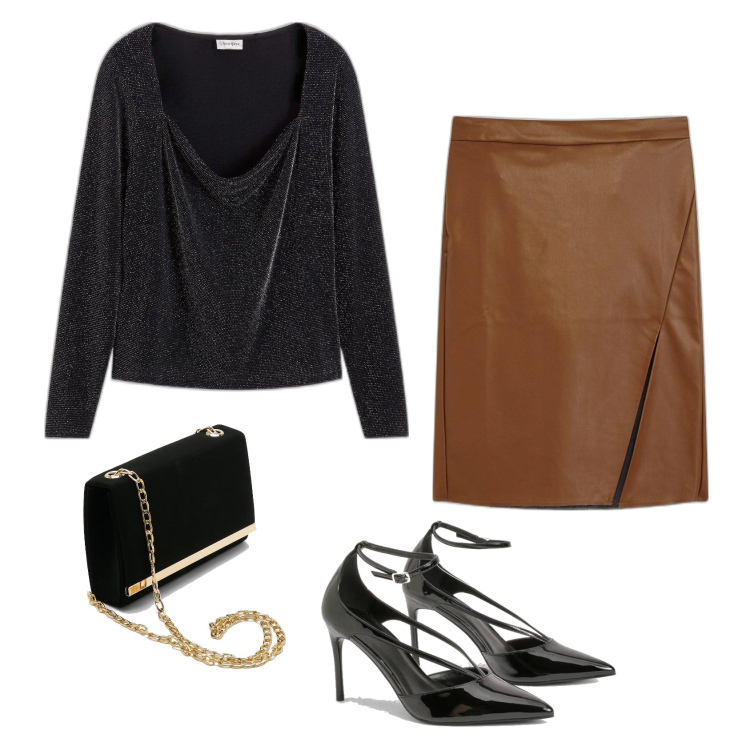 Outfit femme - Fêtes. Style Basique pour Cérémonie. Assortir avec jupes, hauts, pochette, escarpins.