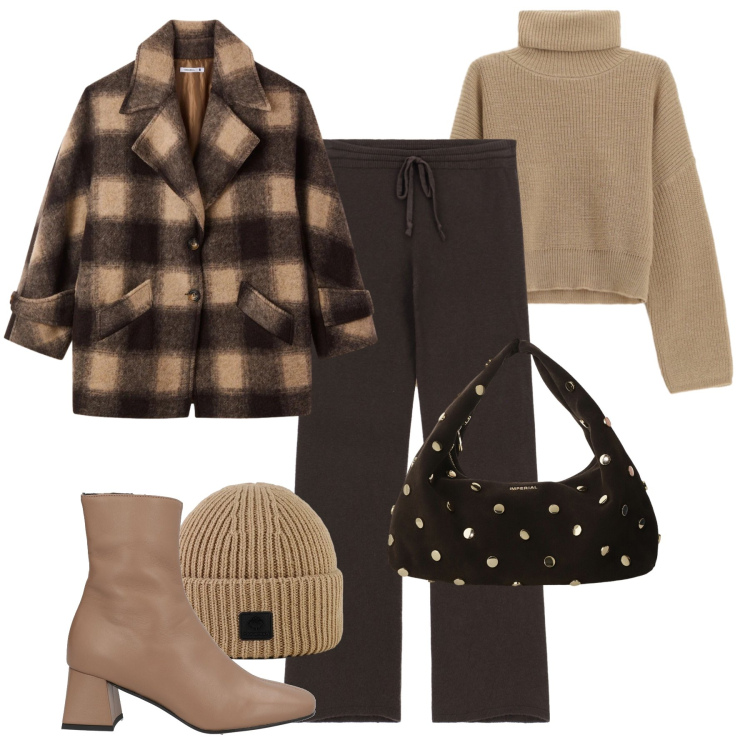 Outfit donna - Il mio comfy outfit - @laurafo. Stile Urban per Tutti i giorni. Abbinamento con stivaletti, caban, maglieria, pantaloni a palazzo, borse a spalla, berretti.