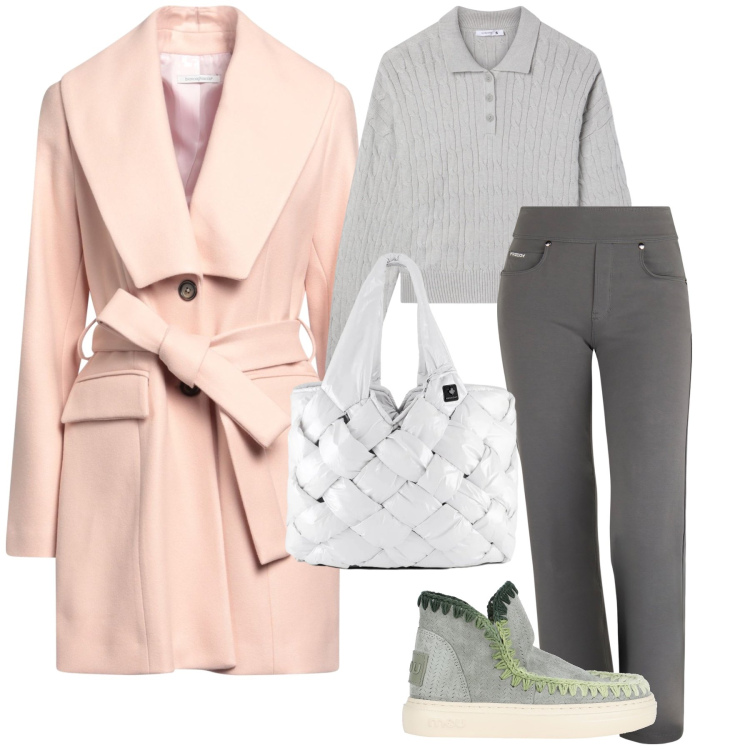 Outfit donna - Cappottino bon ton. Stile Urban per Tutti i giorni. Abbinamento con stivaletti, cappotti, t-shirt, pantaloni, borse tote.
