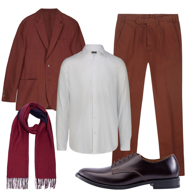 Outfit uomo - Total look #2308156. Stile Business/Elegante per Serata speciale. Abbinamento con scarpe stringate, pantaloni, giacche, sciarpe, camicie.