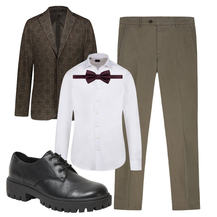 Outfit uomo - Total look #2308158. Stile Business/Elegante per Serata speciale. Abbinamento con scarpe stringate, pantaloni chino, giacche, camicie, papillon.
