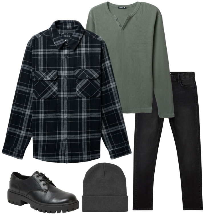 Outfit uomo - Casual style. Stile Casual per Tutti i giorni. Abbinamento con jeans skinny, scarpe stringate, t-shirt, cappotti, berretti.