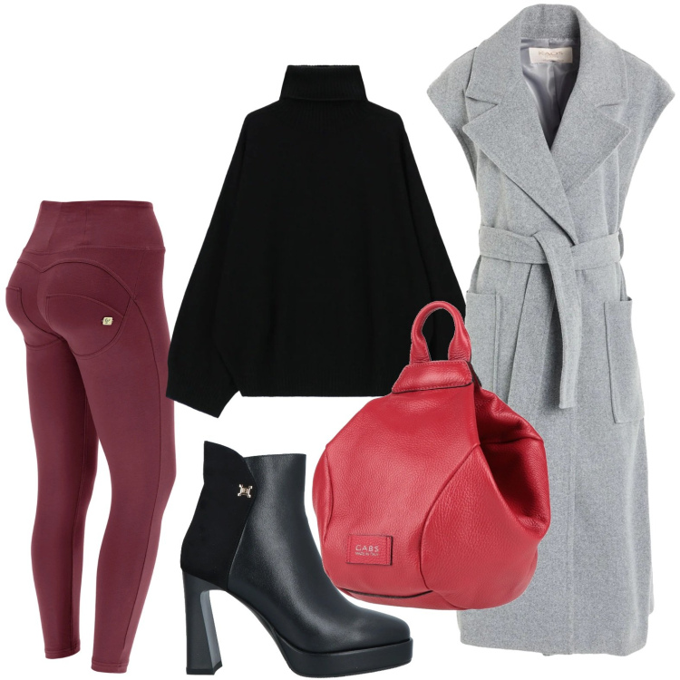 Outfit donna - Il cappotto must have. Stile Casual per Serata fuori. Abbinamento con zaini, cappotti, stivaletti, maglieria, pantaloni skinny.