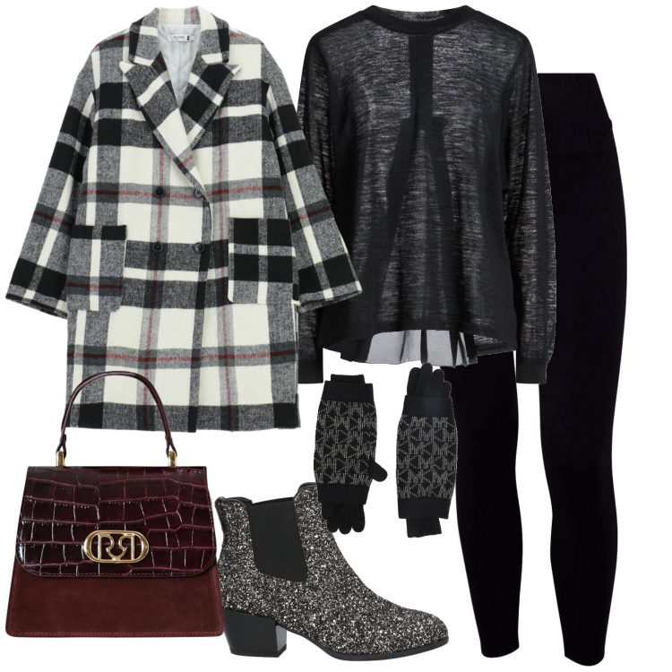 Outfit donna - Outfit per le feste. per Tutti i giorni. Abbinamento con pullovers, stivaletti chelsea, guanti, cappotti, borse a mano, pantaloni skinny.