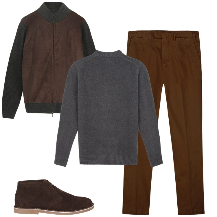 Outfit uomo - City. Stile Urban per Tutti i giorni. Abbinamento con pantaloni, maglieria, stivali e stivaletti, giacche.