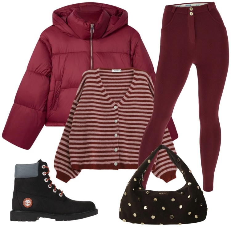 Outfit donna - Total look #2308312. Stile Casual per Tutti i giorni. Abbinamento con stivaletti, cardigans, bomber, borse a spalla, pantaloni skinny.