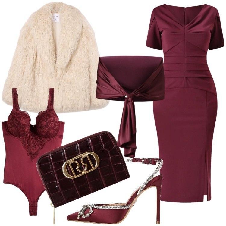 Outfit donna - …Regalati un outfit - @laurafo. Stile Glamour per Serata fuori. Abbinamento con body, décolleté, vestiti midi/longuette, scialli, portafogli, ecopellicce.