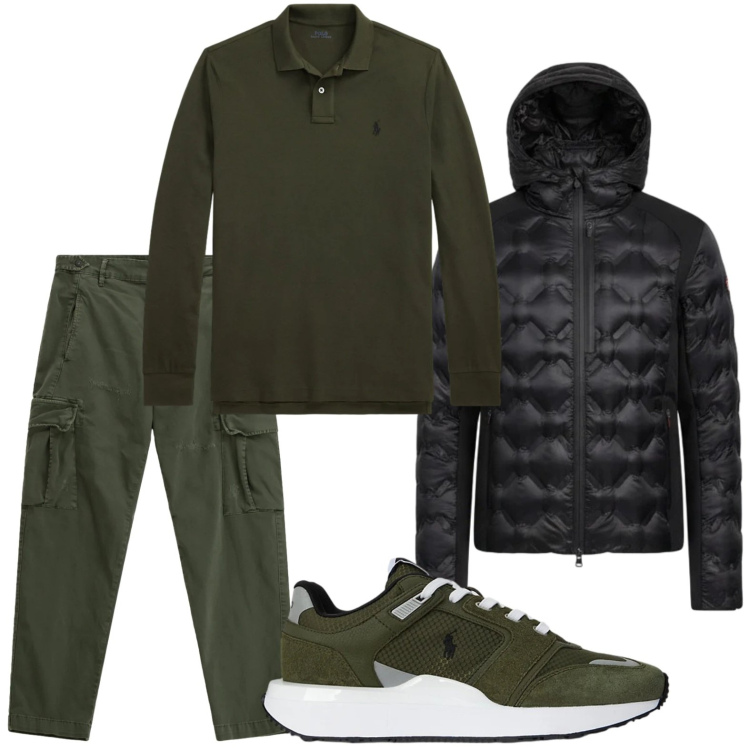 Outfit uomo - La maglia minimal. Stile Casual per Ufficio. Abbinamento con pantaloni cargo, sneakers, polo, piumini.