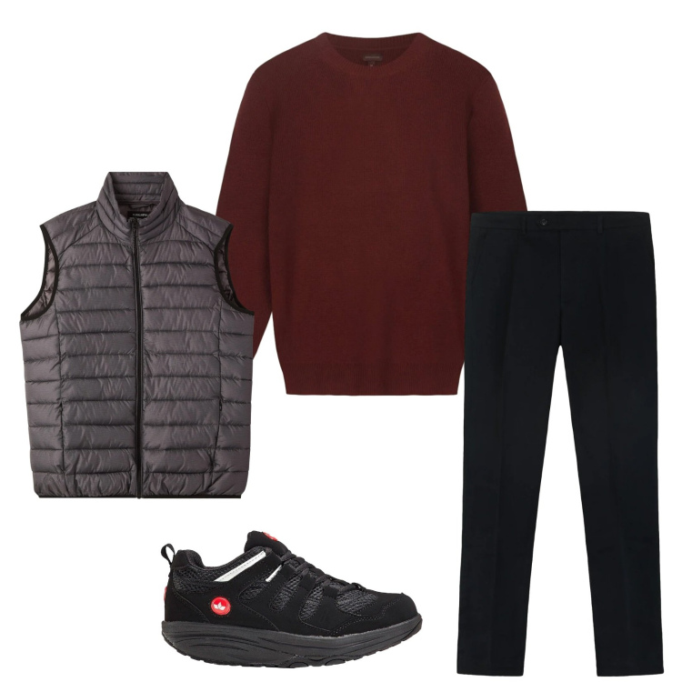Outfit uomo - Total look #2308822. Stile Urban per Tutti i giorni. Abbinamento con sneakers, piumini, pantaloni, maglieria.