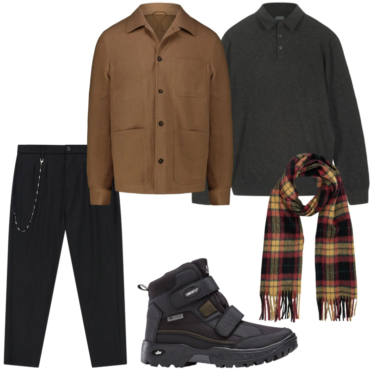 Outfit uomo - Stile urban. Stile Urban per Tutti i giorni. Abbinamento con stivali e stivaletti, pantaloni, sciarpe, cappotti, maglieria.