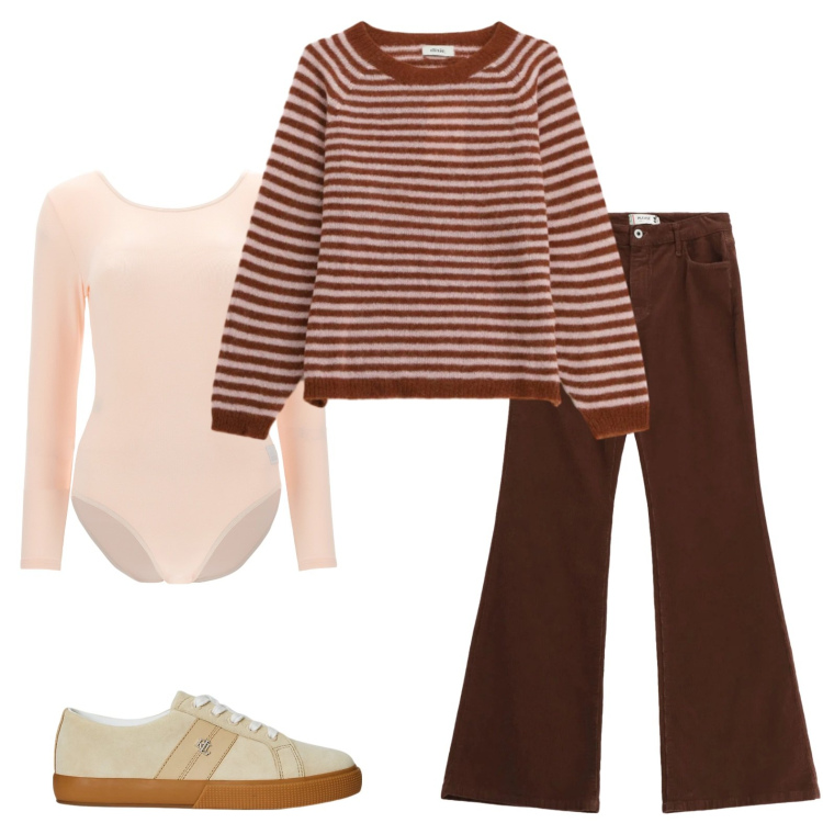 Outfit donna - Mi regalo..un pull a righe. Stile Urban per Tutti i giorni. Abbinamento con pantaloni, body, maglieria, sneakers.