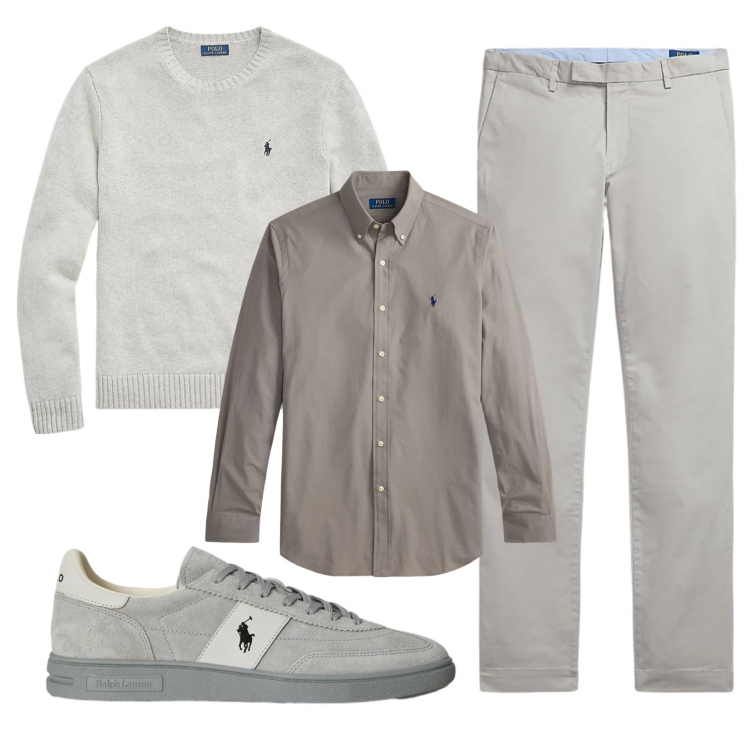 Outfit uomo - Total look #2308992. Stile Casual per Tutti i giorni. Abbinamento con maglieria, pantaloni, camicie, sneakers.