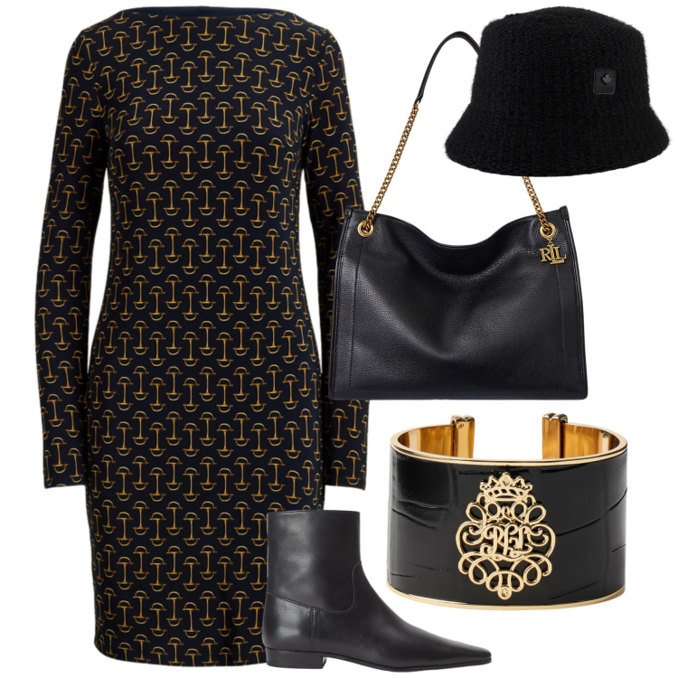 Outfit donna - Lady look. Stile Chic per Tutti i giorni. Abbinamento con cappelli, borse tote, stivaletti, vestiti, braccialetti.