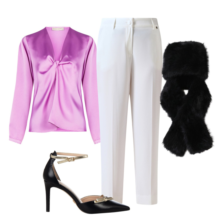 Outfit donna - Rinascimento chic e scontato. Stile Chic per Serata fuori. Abbinamento con bluse, pantaloni, berretti, décolleté.