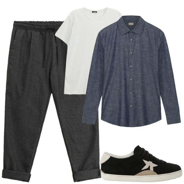 Outfit uomo - Total look #2309140. Stile Casual per Tutti i giorni. Abbinamento con pantaloni, t-shirt, sneakers, camicie.
