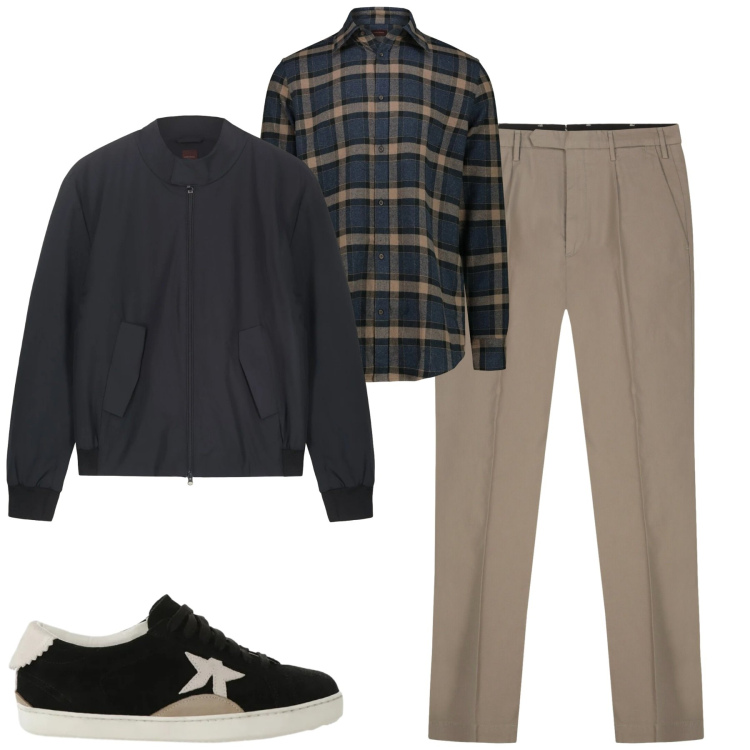 Outfit uomo - Dicembre. Stile Urban per Tutti i giorni. Abbinamento con sneakers, pantaloni, bomber, camicie.