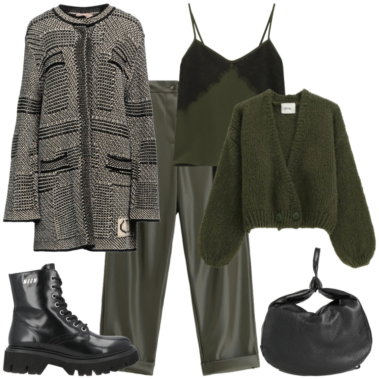 Outfit donna - Trendy ogni giorno. Stile Trendy per Tutti i giorni. Abbinamento con cappotti, anfibi, zaini, top, cardigans, pantaloni.