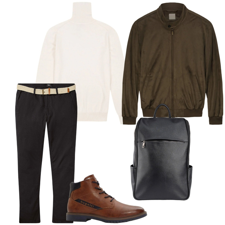 Outfit uomo - Ancora festa. per Serata speciale. Abbinamento con pantaloni chino, anfibi, giacche, maglieria, borse sportive.