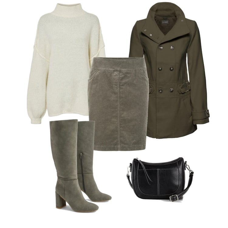 Outfit femme - Jolies bottes. Style Casual chic pour Tous les jours. Assortir avec jupes longues, manteaux, pulls, sacs en bandoulière, bottes.