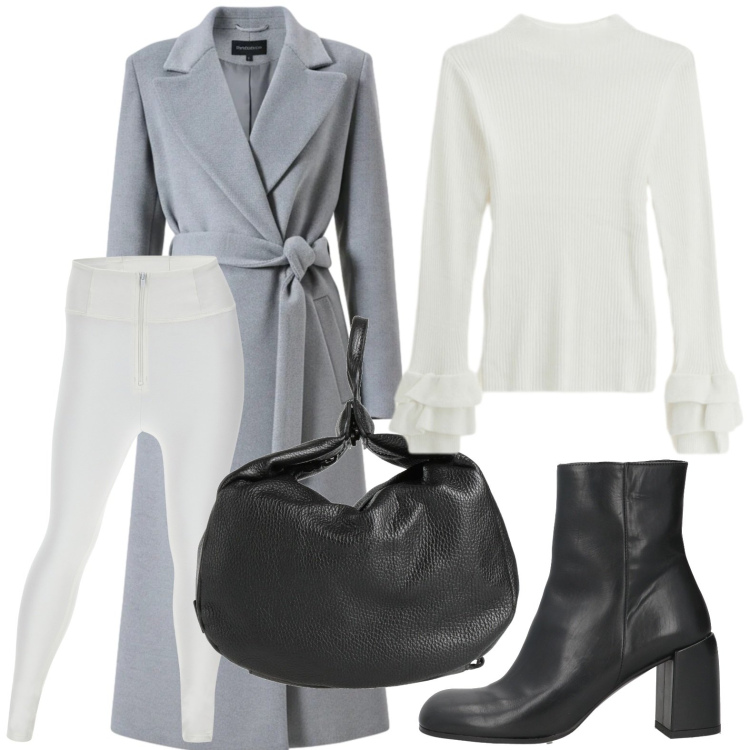 Outfit donna - Il cappotto oversize. Stile Basic per Tutti i giorni. Abbinamento con zaini, stivaletti, cappotti, maglieria, pantaloni skinny.