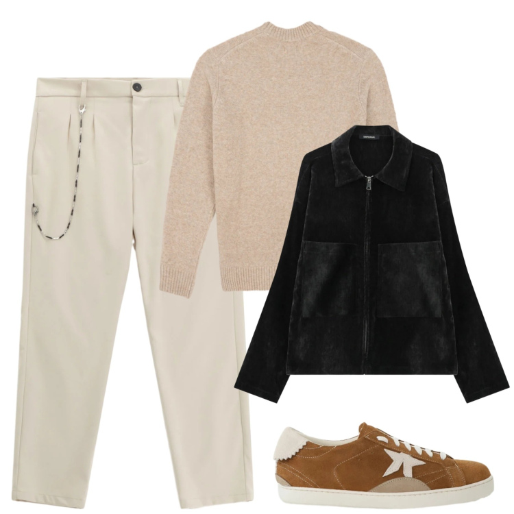 Outfit uomo - Total look #2309516. Stile Urban per Tutti i giorni. Abbinamento con pantaloni, cappotti, sneakers, maglieria.