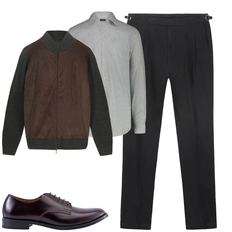 Outfit uomo - Total look #2309539. Stile Trendy per Tutti i giorni. Abbinamento con scarpe stringate, camicie, pantaloni, giacche.