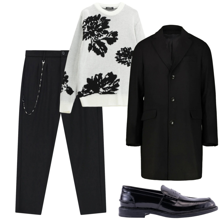 Outfit uomo - Dicembre. Stile Urban per Tutti i giorni. Abbinamento con pantaloni, pullovers, scarpe stringate, cappotti.