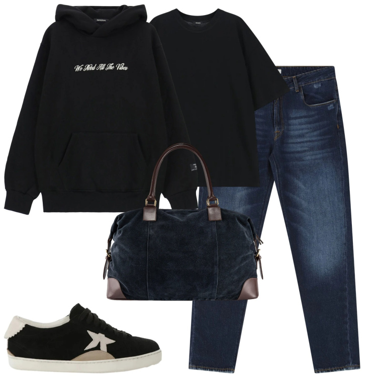 Outfit uomo - La felpa calda. Stile Casual per Tutti i giorni. Abbinamento con jeans dritti, felpe con cappuccio, t-shirt, sneakers, borse sportive.