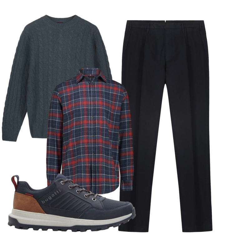 Outfit uomo - Total look #2309716. Stile Casual per Tutti i giorni. Abbinamento con sneakers, pantaloni, maglieria, camicie.