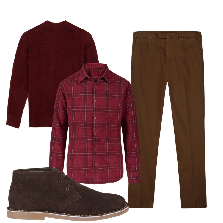 Outfit uomo - Total look #2309719. Stile Casual per Tutti i giorni. Abbinamento con pantaloni, stivali e stivaletti, camicie, maglieria.
