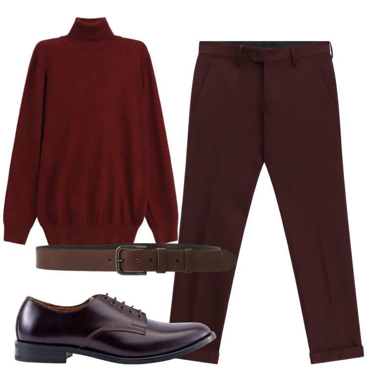 Outfit uomo - Total look #2309721. Stile Trendy per Tutti i giorni. Abbinamento con maglieria, pantaloni, cinture, scarpe stringate.