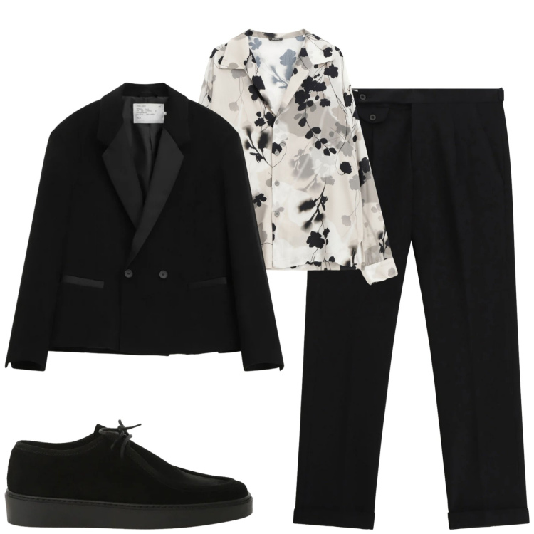 Outfit uomo - Serata. Stile Trendy per Serata speciale. Abbinamento con camicie, pantaloni, giacche, scarpe stringate.