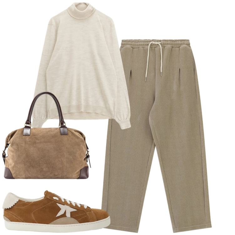 Outfit uomo - Dicembre. Stile Casual per Tutti i giorni. Abbinamento con maglieria, sneakers, pantaloni, borse sportive.