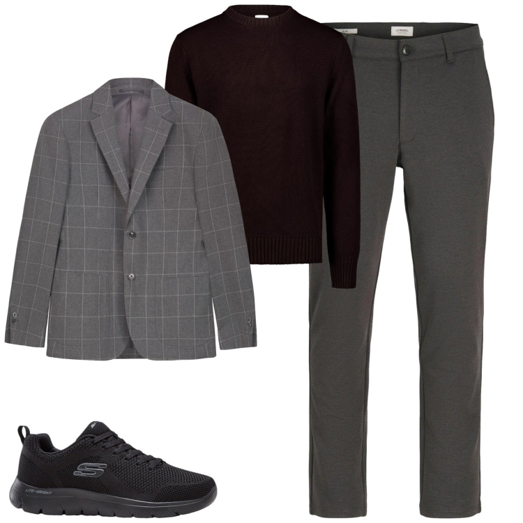 Outfit uomo - Total look #2309838. Stile Urban per Tutti i giorni. Abbinamento con sneakers, pantaloni chino, giacche, maglieria.