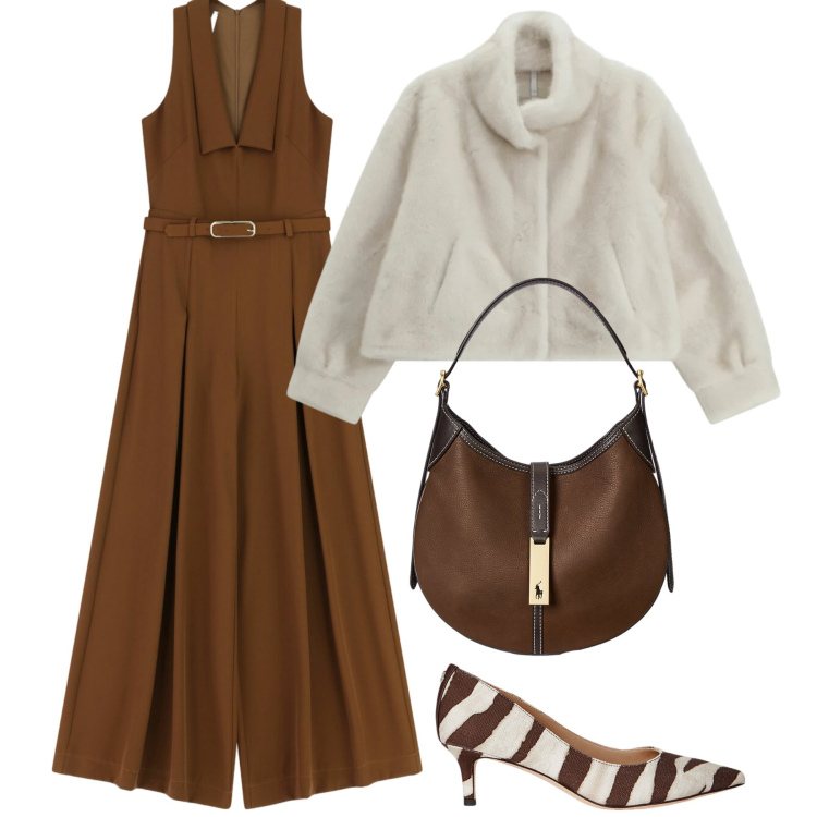 Outfit donna - Imperial in saldo. Stile Chic per Cerimonia. Abbinamento con tute, ecopellicce, décolleté, borse a spalla.