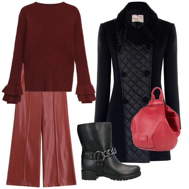 Outfit donna - Pelle-ec(c)o-pelle. Stile Casual per Tutti i giorni. Abbinamento con stivaletti, zaini, pantaloni, maglieria, cappotti.