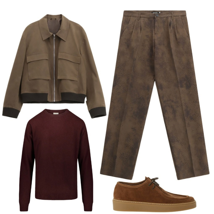 Outfit uomo - Luca: ultimo tra amici.. Stile Casual per Serata speciale. Abbinamento con pantaloni, giacche, scarpe stringate, maglieria.