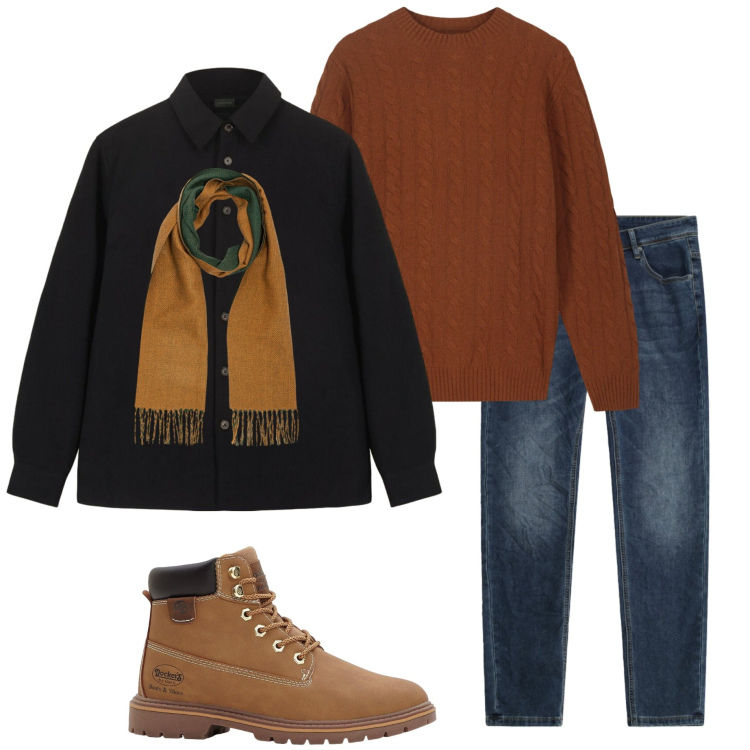 Outfit uomo - Urban style. Stile Urban per Tutti i giorni. Abbinamento con stivali e stivaletti, jeans slim fit, cappotti, sciarpe, maglieria.