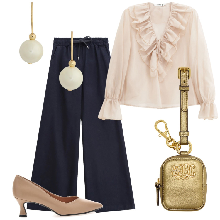 Outfit donna - Il jeans nero si fa romantico. Stile Glamour per Serata fuori. Abbinamento con jeans, camicie, orecchini, pochette, décolleté.