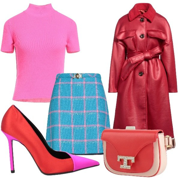 Outfit donna - Regalati un outfit. Stile Glamour per Tutti i giorni. Abbinamento con marsupi, décolleté, maglieria, cappotti, minigonne.