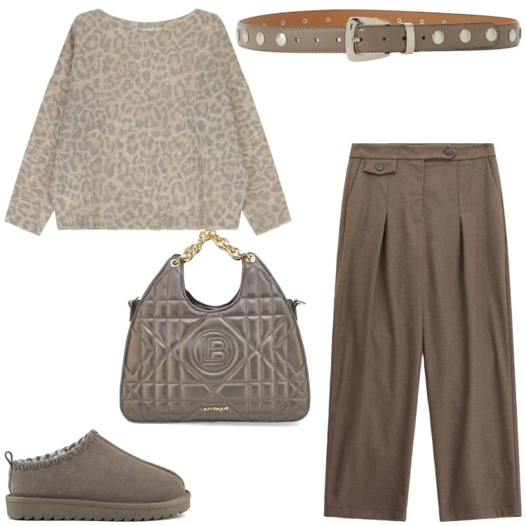 Outfit donna - Il maglioncino Wilde. Stile Trendy per Ufficio. Abbinamento con maglieria, pantaloni, cinture, sabot, borse a mano.